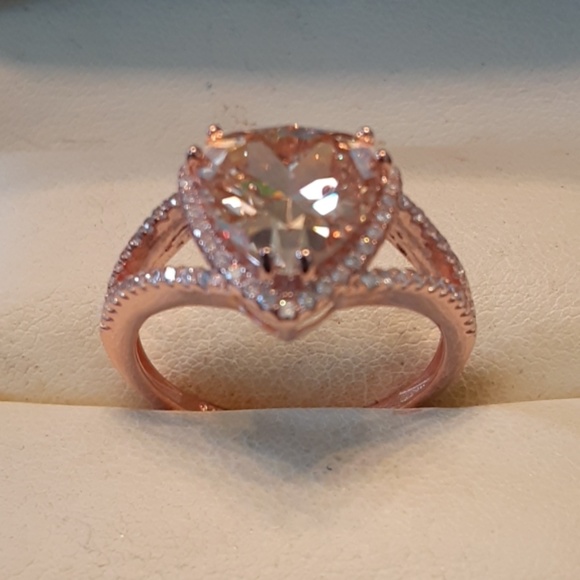 4ctw Simulated Champagne Diamonds 14kt/925 - Picture 5 of 8